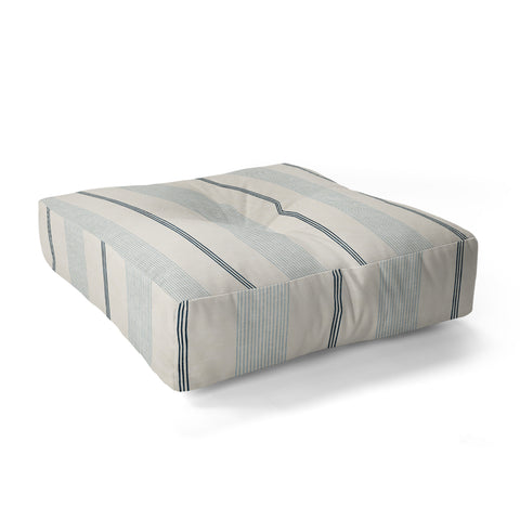 Little Arrow Design Co ivy stripes cream dusty blue Floor Pillow Square