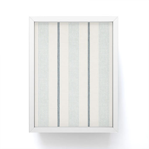 Little Arrow Design Co ivy stripes cream dusty blue Framed Mini Art Print