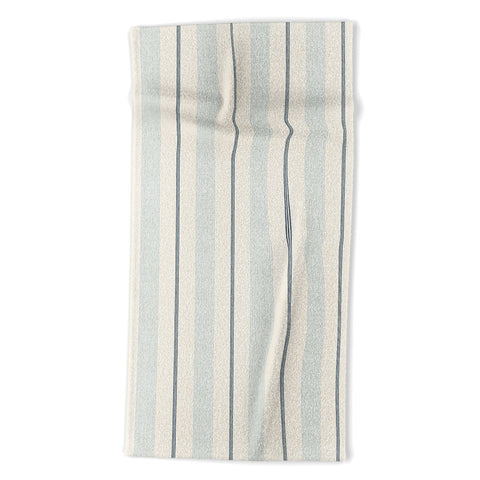 Little Arrow Design Co ivy stripes cream dusty blue Beach Towel