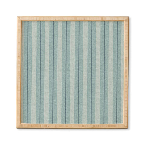 Little Arrow Design Co ivy stripes dusty blue Framed Wall Art