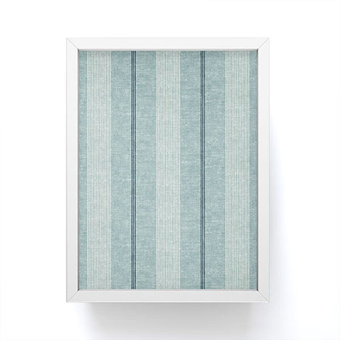 Little Arrow Design Co ivy stripes dusty blue Framed Mini Art Print