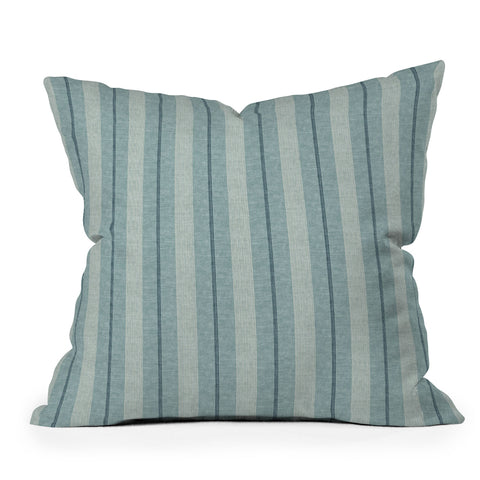 Little Arrow Design Co ivy stripes dusty blue Throw Pillow