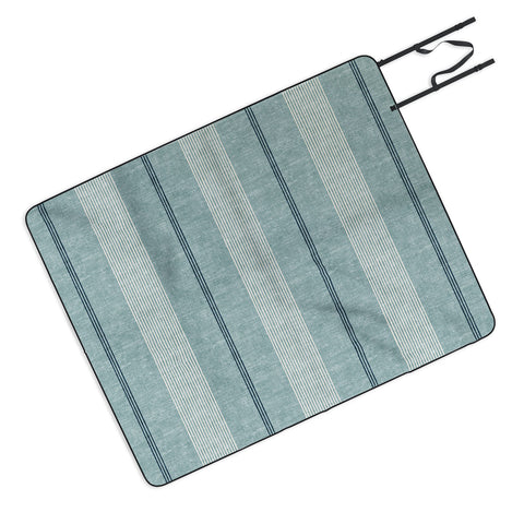 Little Arrow Design Co ivy stripes dusty blue Picnic Blanket