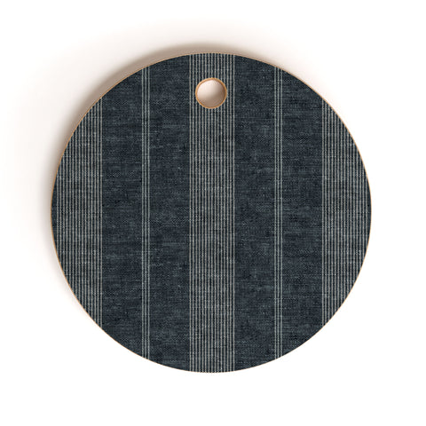 Little Arrow Design Co ivy stripes gray blue Cutting Board Round