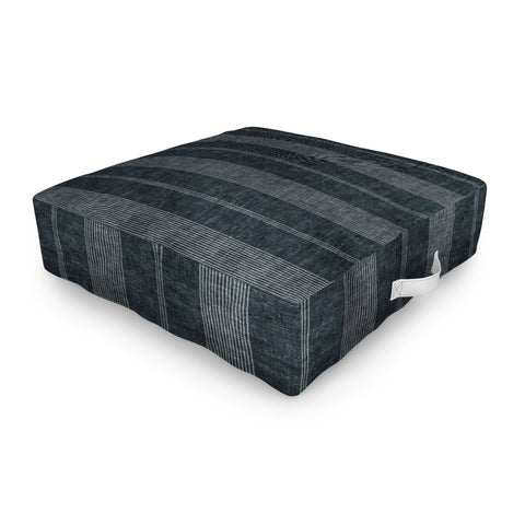 Little Arrow Design Co ivy stripes gray blue Outdoor Floor Cushion