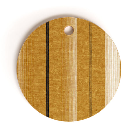 Little Arrow Design Co ivy stripes mustard Cutting Board Round