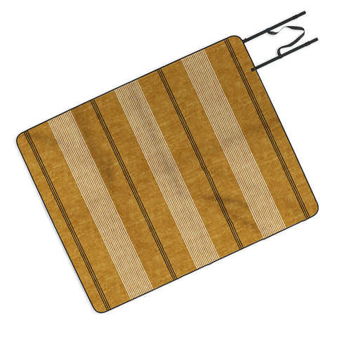 Little Arrow Design Co ivy stripes mustard Picnic Blanket
