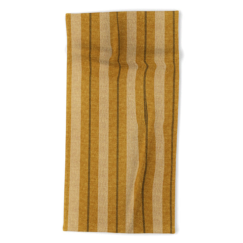 Little Arrow Design Co ivy stripes mustard Beach Towel