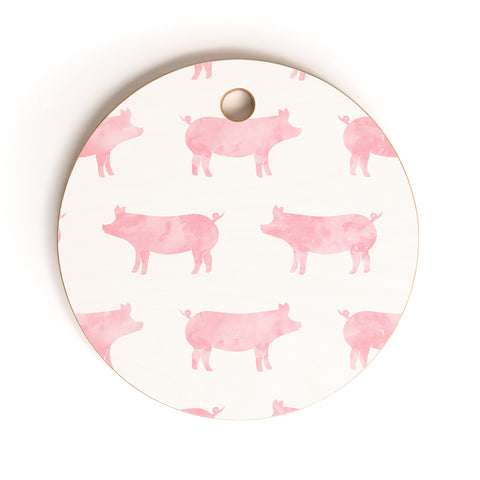 Little Arrow Design Co Just Pigs Cutting Board Round