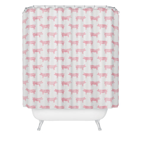 Little Arrow Design Co Just Pigs Shower Curtain