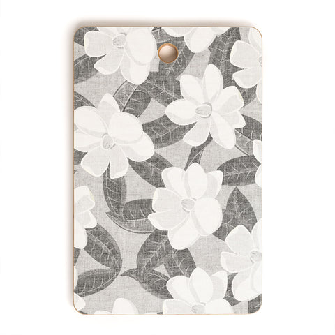 Little Arrow Design Co magnolia flower gray Cutting Board Rectangle