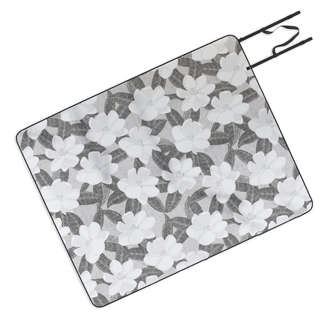 Little Arrow Design Co magnolia flower gray Picnic Blanket