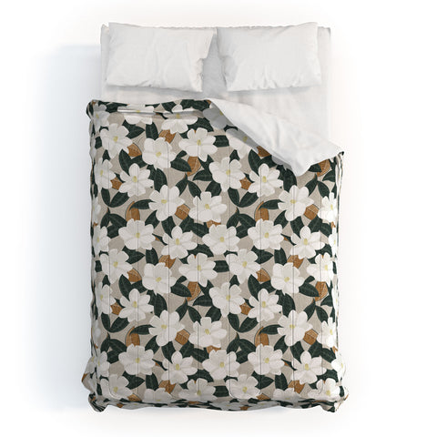 Little Arrow Design Co magnolia flower greige Comforter