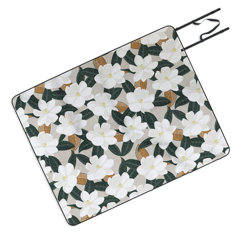 Little Arrow Design Co magnolia flower greige Picnic Blanket