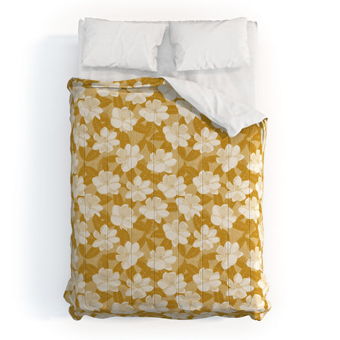 Little Arrow Design Co magnolia flower mustard Comforter