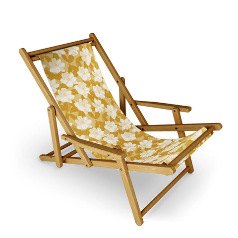 Little Arrow Design Co magnolia flower mustard Sling Chair