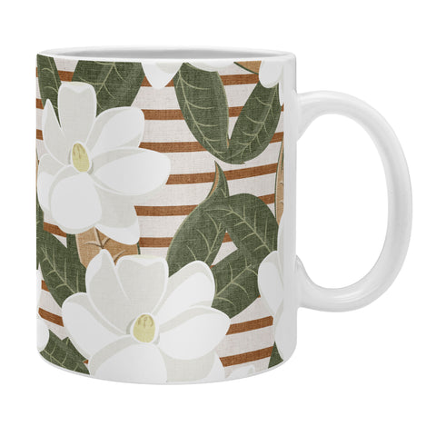 Little Arrow Design Co magnolia flower rust stripe Coffee Mug