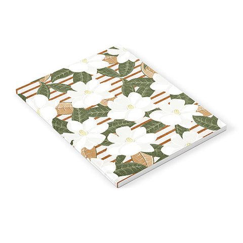 Little Arrow Design Co magnolia flower rust stripe Notebook