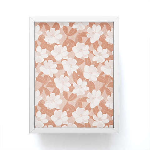 Little Arrow Design Co magnolia flower terracotta Framed Mini Art Print