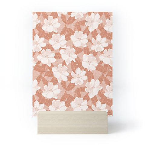 Little Arrow Design Co magnolia flower terracotta Mini Art Print
