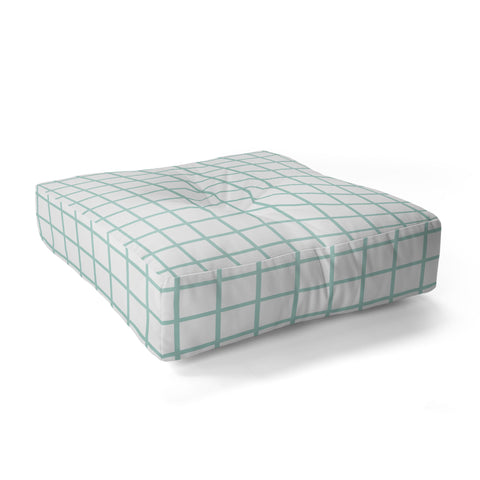 Little Arrow Design Co mint grid Floor Pillow Square