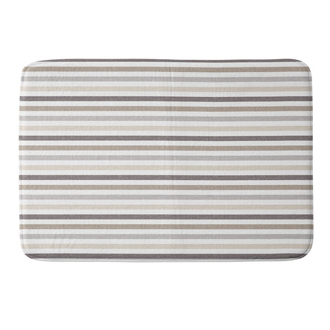 Little Arrow Design Co mod neutral linen stripes Memory Foam Bath Mat