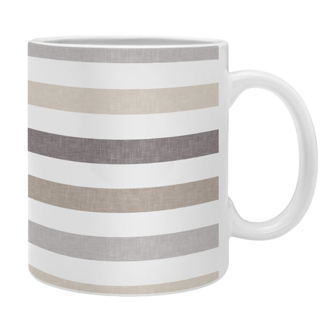 Little Arrow Design Co mod neutral linen stripes Coffee Mug