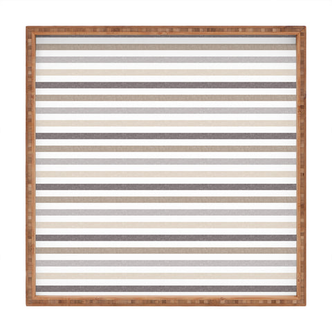 Little Arrow Design Co mod neutral linen stripes Square Tray