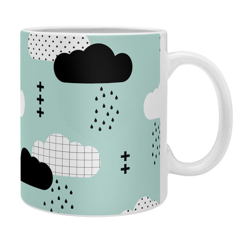 Little Arrow Design Co modern clouds on dark mint Coffee Mug