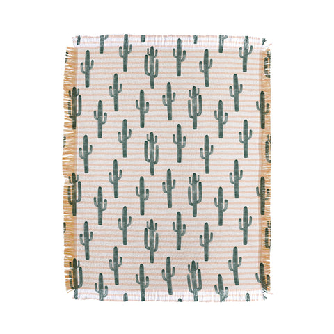 Little Arrow Design Co Modern Jungle Cactus Throw Blanket