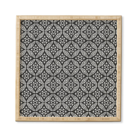 Little Arrow Design Co modern moroccan in charcoal Framed Wall Art