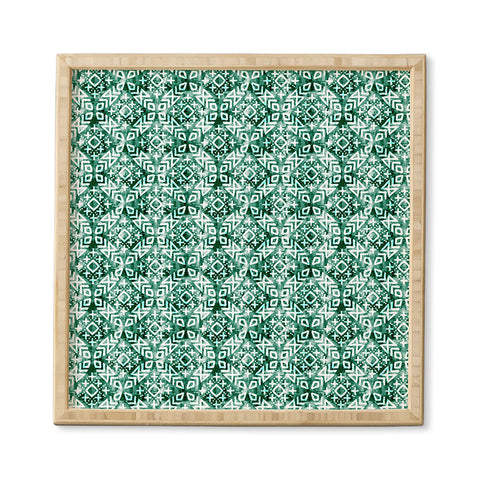 Little Arrow Design Co modern moroccan in emerald Framed Wall Art