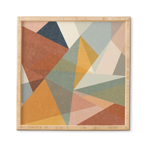 Little Arrow Design Co modern triangle mosaic multi Framed Wall Art