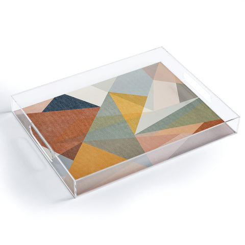 Little Arrow Design Co modern triangle mosaic multi Acrylic Tray