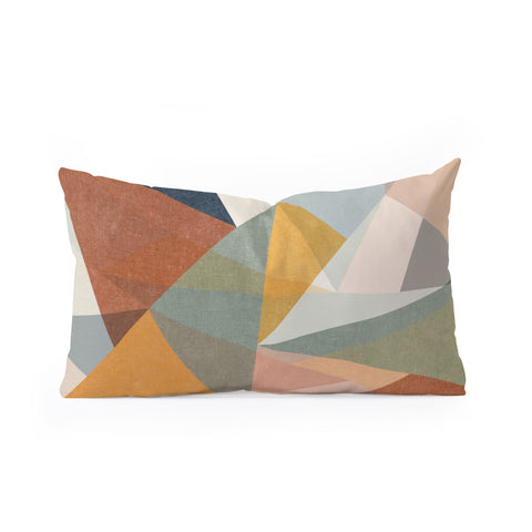 Little Arrow Design Co modern triangle mosaic multi Oblong Throw Pillow