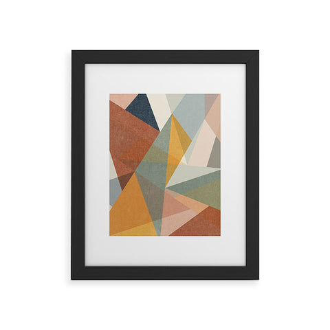 Little Arrow Design Co modern triangle mosaic multi Framed Art Print