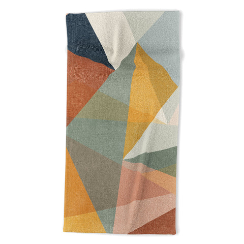 Little Arrow Design Co modern triangle mosaic multi Beach Towel