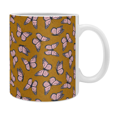 Little Arrow Design Co monarch butterflies pink Coffee Mug