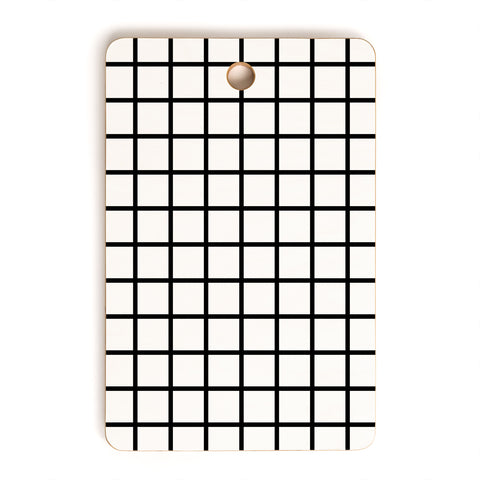 Little Arrow Design Co monochrome grid Cutting Board Rectangle