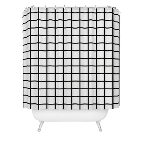 Little Arrow Design Co monochrome grid Shower Curtain