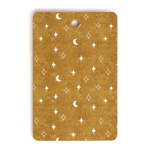 Little Arrow Design Co moon and stars mustard Cutting Board Rectangle