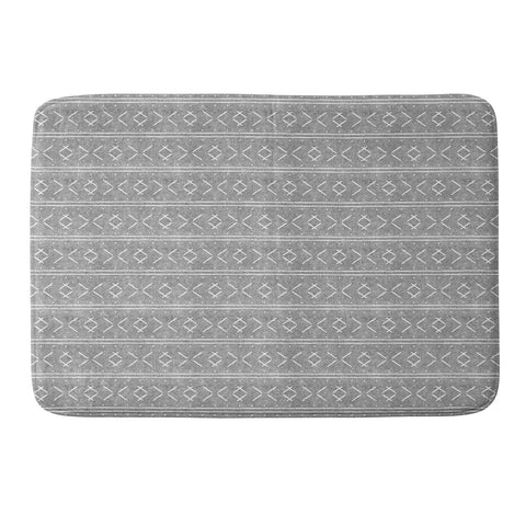 Little Arrow Design Co mud cloth stitch gray Memory Foam Bath Mat
