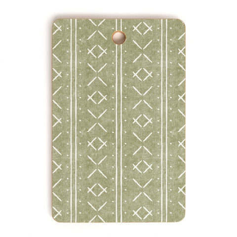 Little Arrow Design Co mud cloth stitch olive Cutting Board Rectangle