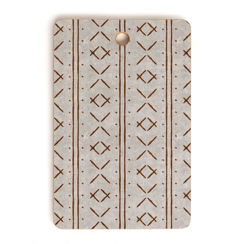Little Arrow Design Co mud cloth stitch rust stone Cutting Board Rectangle