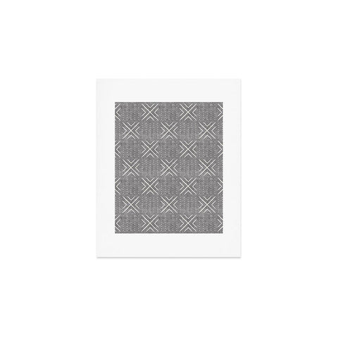 Little Arrow Design Co mud cloth tile gray Art Print