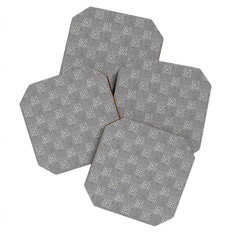 Little Arrow Design Co mud cloth tile gray Coaster Set