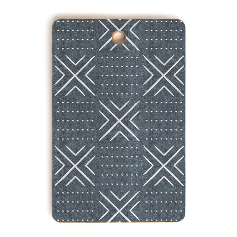 Little Arrow Design Co mud cloth tile navy Cutting Board Rectangle