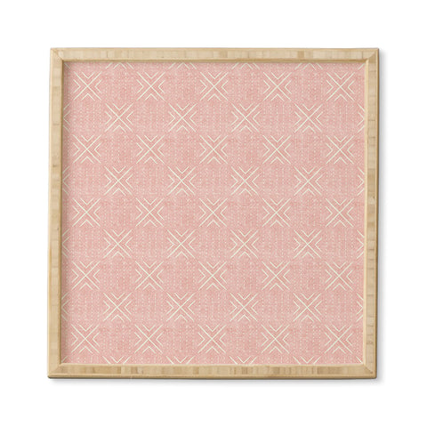 Little Arrow Design Co mud cloth tile pink Framed Wall Art