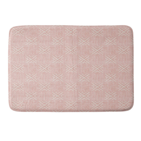 Little Arrow Design Co mud cloth tile pink Memory Foam Bath Mat