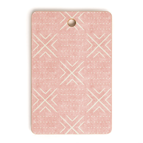 Little Arrow Design Co mud cloth tile pink Cutting Board Rectangle